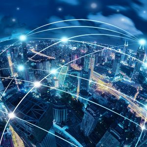 City connected by technology