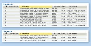 Hixny Diagnoses tab in provider portal