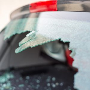 Broken windshield