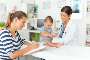 Doctor working with patients