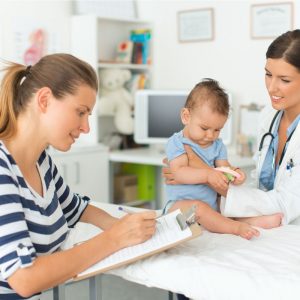Doctor working with patients
