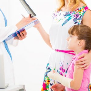 Doctor speaking with patients