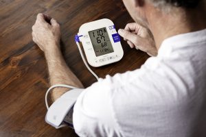 Man taking his blood pressure