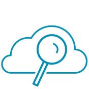 Cloud with magnifying glass icon