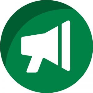 Green background white speakerphone
