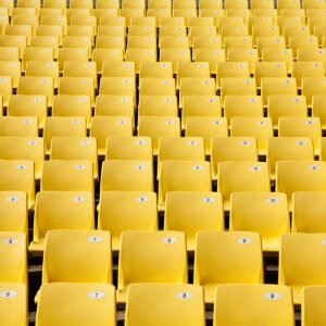 Numbered yellow chairs